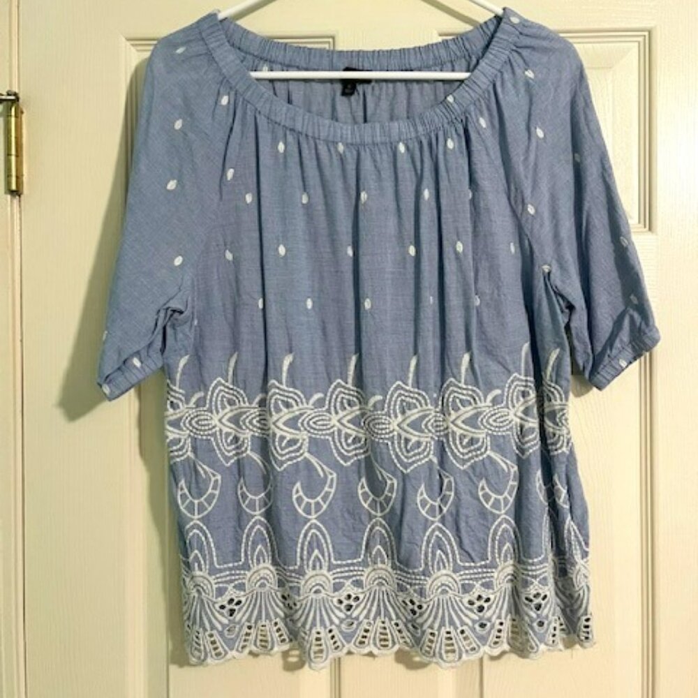 Embroidered Talbots Elbow Length Top
